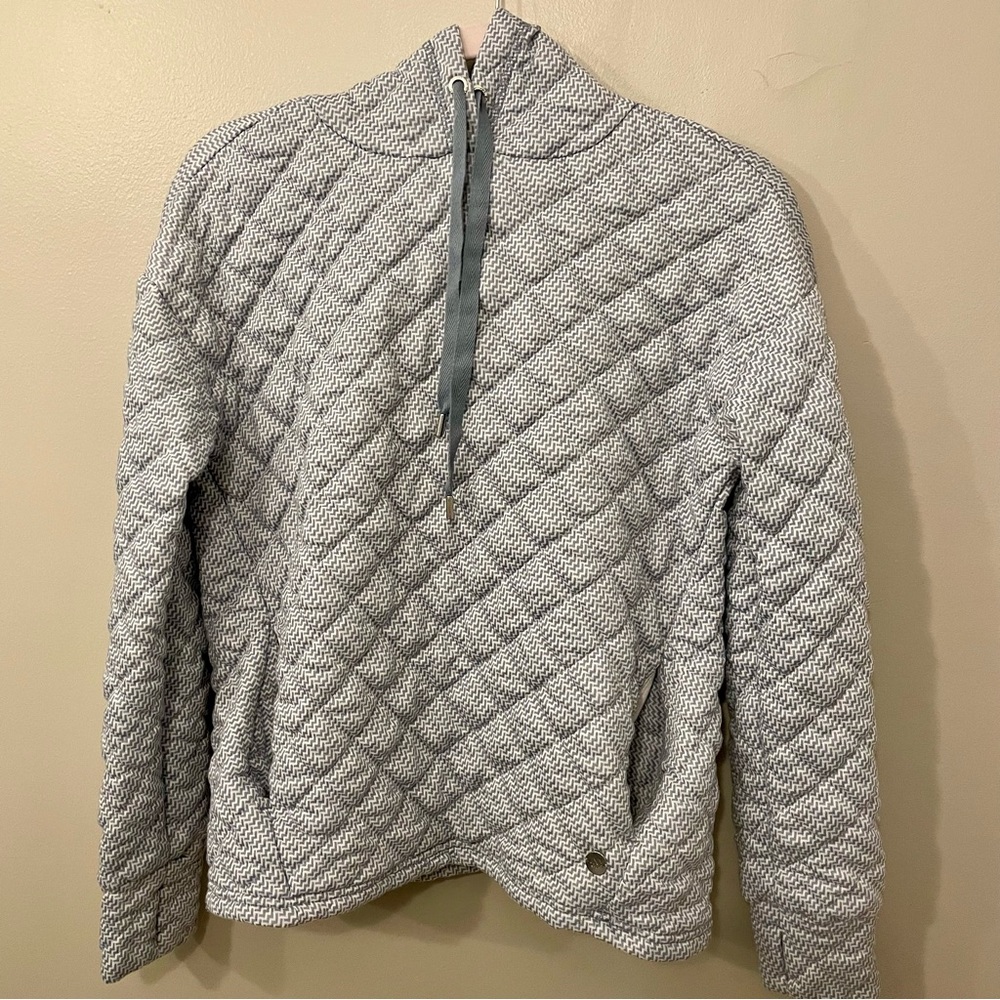 Gray Quilted Pullover Sweater